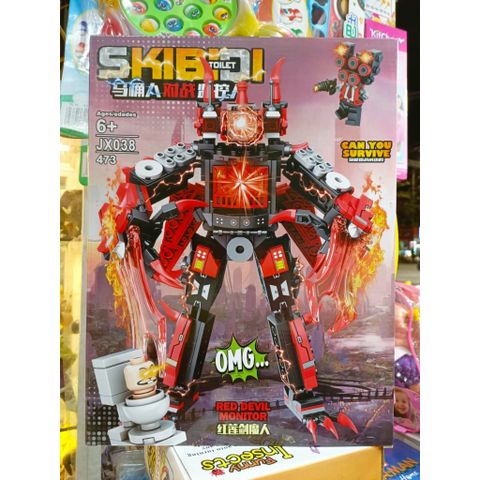 SKIBIDI TOILET JX038 RED DEVIL MONITOR - Đồ chơi lắp ráp