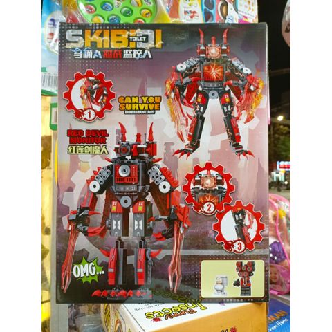 SKIBIDI TOILET JX038 RED DEVIL MONITOR - Đồ chơi lắp ráp