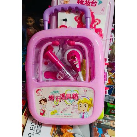 Đồ chơi bác sĩ đựng trong vali kéo 8810 có đèn và âm thanh, có 2 màu, đồ chơi nhập vai, đồ chơi hướng nghiệp cho bé
