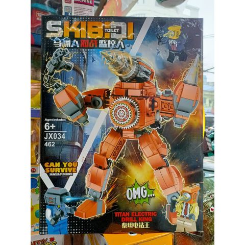 SKIBIDI TOILET JX034 TITAN ELECTRIC DRILL KING - Đồ chơi lắp ráp