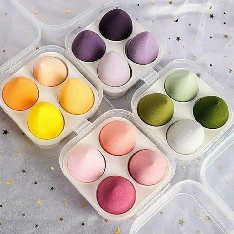 Set 4 Bông Mút Trang Điểm Hình Giọt Nước XIXI - Phụ Kiện Trang Điểm Cao Cấp, Dễ Dàng Tán Kem Nền & Phấn Phủ Mặt
