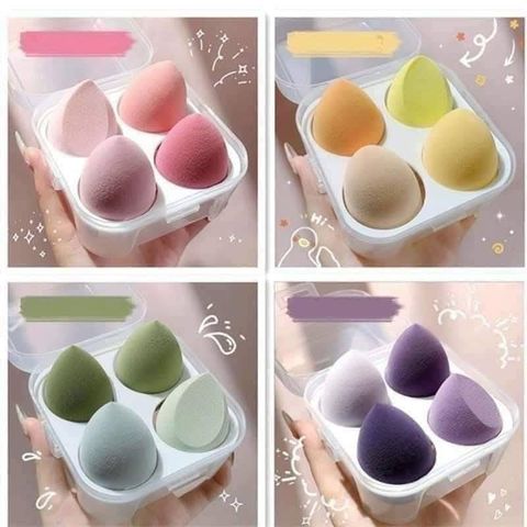 Set 4 Bông Mút Trang Điểm Hình Giọt Nước XIXI - Phụ Kiện Trang Điểm Cao Cấp, Dễ Dàng Tán Kem Nền & Phấn Phủ Mặt