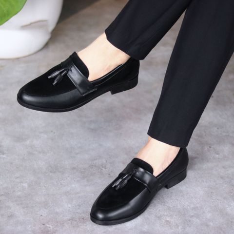 Giày Da Lười Nam Cao Cấp - Thiết Kế Đính Chuông, Bề Mặt Da Lộn Thời Trang Dễ Phối Đồ, Sang Trọng và Tiện Lợi