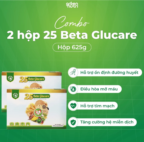 Sữa Hạt Ngũ Cốc 25 Beta Glucare - Combo 2 Hộp (625gr) Tăng Cường Miễn Dịch, Hỗ Trợ Điều Hòa Mỡ Máu, Nhập Khẩu Malaysia