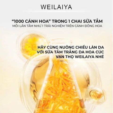 Sữa Tắm Trắng Da Cấp Ẩm Weilaiya Cúc Vạn Thọ 450ml - Dưỡng Ẩm, Làm Sáng Da Tự Nhiên Cho Mọi Loại Da