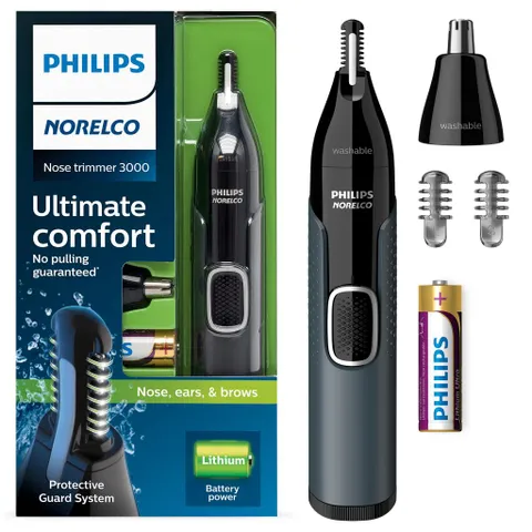 Máy Cắt Tỉa Lông Mũi Lông Tai Lông Mày Philips Norelco 3000 NT3600/42 - Thiết Kế Nhỏ Gọn An Toàn & Hiệu Quả