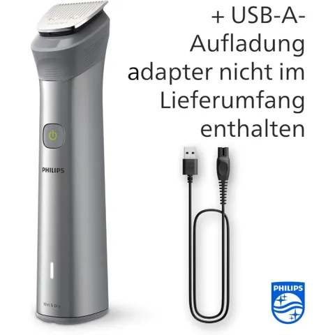 Tông Đơ Đa Năng Philips Multigroom Series 5000 MG5950/15 - 12 Phụ Kiện Cắt Tóc, Tỉa Râu, Đầu Cạo Toàn Thân, Chống Thấm Nước, Pin 120 Phút