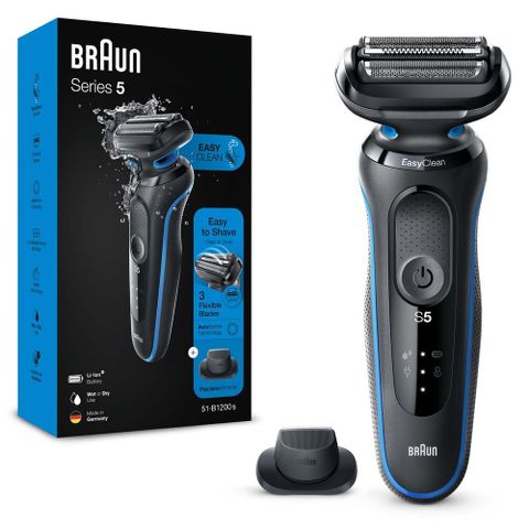 Máy Cạo Râu Braun Series 5 5018s - Cạo Râu Điện Linh Hoạt, Kháng Nước, Pin Li-Ion 50 Phút, Dễ Dàng Vệ Sinh
