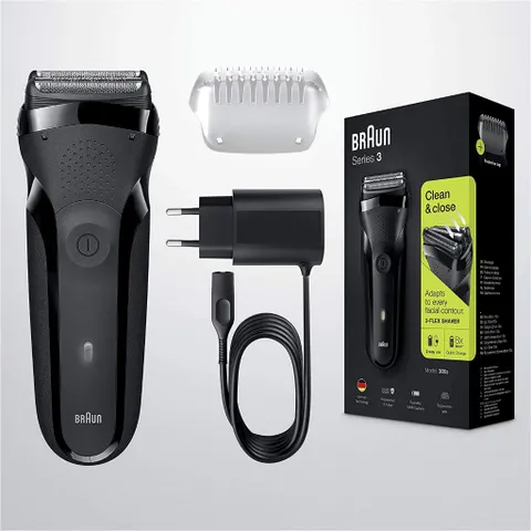 Máy Cạo Râu Braun Series 3 300s - Công Nghệ Tiên Tiến, Chống Nước IPX7, Thời Gian Sạc Nhanh, Trải Nghiệm Cạo Râu Dễ Dàng và Thoải Mái