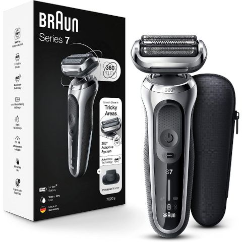 Máy cạo râu điện Braun Series 7 7020S - Công nghệ Autosense, Sạc nhanh 5 phút, 360° Flex cho cạo êm ái, Xuất xứ Đức