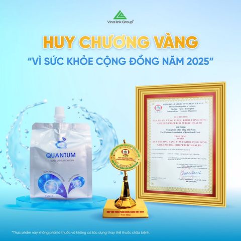 10 Túi Nước Uống Quantum - Nước Ion Kiềm Giàu Hydrogen - Hỗ Trợ Chống Oxy Hóa, Cân Bằng pH