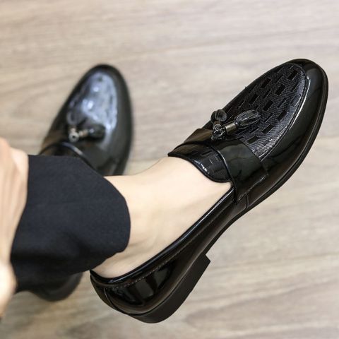 Giày Lười Da Nam Dập Caro, Chính Hãng - Chất Liệu Da Bóng Sang Trọng, Phù Hợp Mặc Hằng Ngày và Dự Tiệc