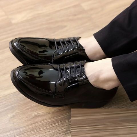 Giày Tây Buộc Dây Da Bóng Đế Cao 5cm Thời Trang Mới - Dễ Phối Đồ Sang Trọng Cho Nam