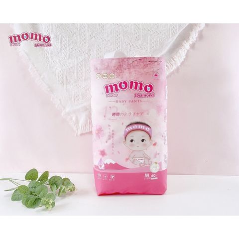 Bỉm Quần/Dán Momo Nature/ Diamond Siêu Thấm Hút Chống Hăm Cho Bé  S64,M62,M60,L54,XL50,XXL48,XXXL46.
