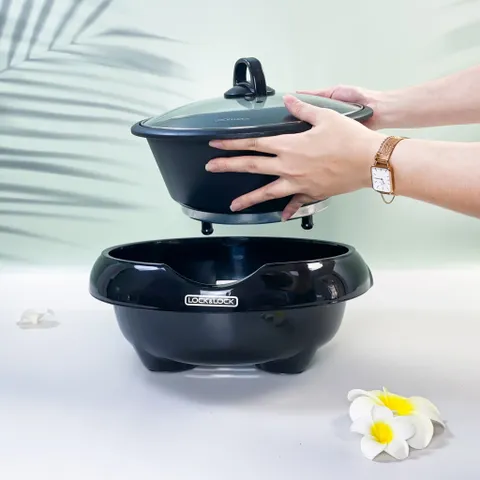 Nồi Lẩu Điện Đa Năng 5L LocknLock EJP331BLK 1650W, Nắp Kính Chịu Nhiệt, Thiết Kế Sang Trọng, Tiết Kiệm Năng Lượng 2 Năm Bảo Hành
