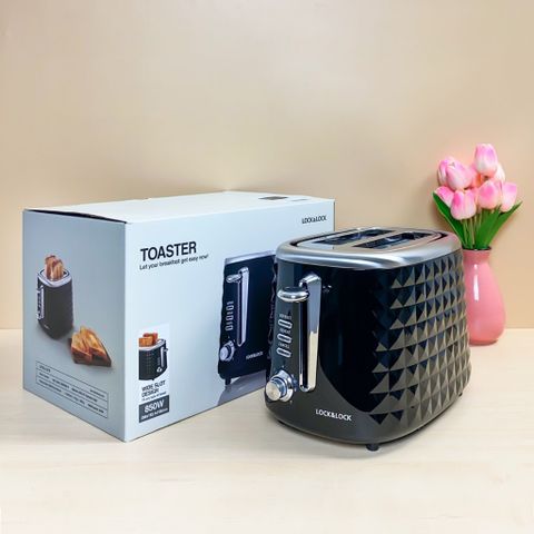 Máy Nướng Bánh Mì LocknLock EJB222BLK 850W Máy Nướng Bánh Sanwith - Bảo Hành 2 Năm