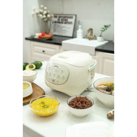 Nồi Cơm Điện Lòng Gốm 1.2L HAATZ CIM250 - Công Suất 500W, 6 Chế Độ Nấu Thông Minh, Hẹn Giờ, Thiết Kế Thời Trang Hàn Quốc