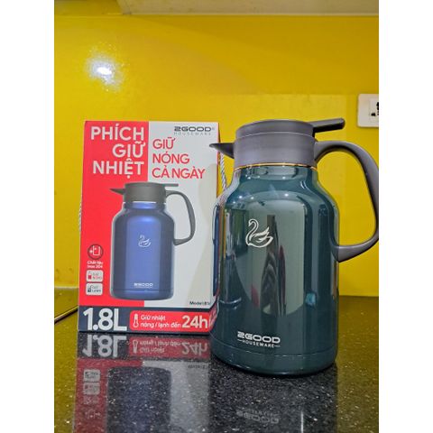 Phích Pha Trà Giữ Nhiệt 1,8L 2GOOD B16 - Giữ Nóng Lạnh 24h, Chất Liệu Inox 304 An Toàn, Bảo Hành 5 Năm