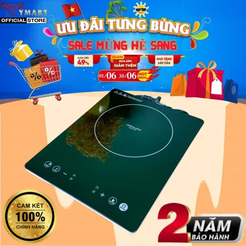 Bếp Điện Từ Siêu Mỏng LocknLock EJI331 - 2000W, Bề Mặt Kính Sáng Bóng, Tiết Kiệm Điện Năng, Bảo Hành 2 Năm