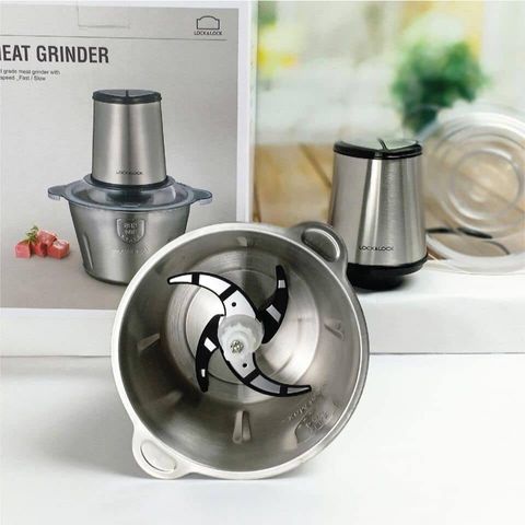 Máy Xay Thịt LocknLock EJM172 Inox 304 - Xay Đa Năng 2L 300W, Lưỡi Xay Sắc Bén, Hoạt Động Điện, Bảo Hành 2 Năm