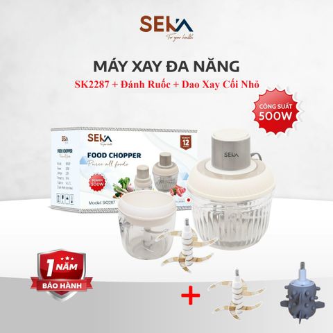 Máy Xay Thịt Đa Năng SEKA SK2287 - 2 Cối Thủy Tinh, 500W, Bộ Dao Thay Thế - Thiết Kế An Toàn, Tiện Lợi Cho Bếp Trong Mọi Gia Đình