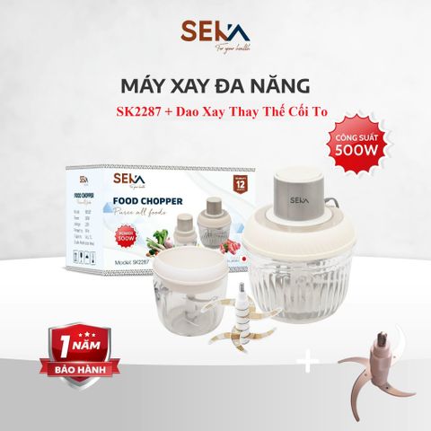 Máy Xay Thịt Đa Năng SEKA SK2287 - 2 Cối Thủy Tinh, 500W, Bộ Dao Thay Thế - Thiết Kế An Toàn, Tiện Lợi Cho Bếp Trong Mọi Gia Đình