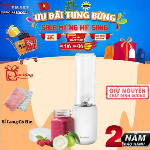 Máy Xay Sinh Tố Mini Blender LocknLock EJM433WHT 280ml - Thiết Kế Nhỏ Gọn, Công Suất 150W, Bảo Hành 2 Năm, Dễ Dàng Sử Dụng