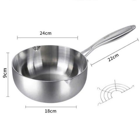 (Tặng Kèm Vỉ Gác Dầu) Chảo Sâu Lòng Chống Dính Inox Nguyên Khối SEKA 22/24/26 cm - Dùng Mọi Loại Bếp - Hàng Chính Hãng