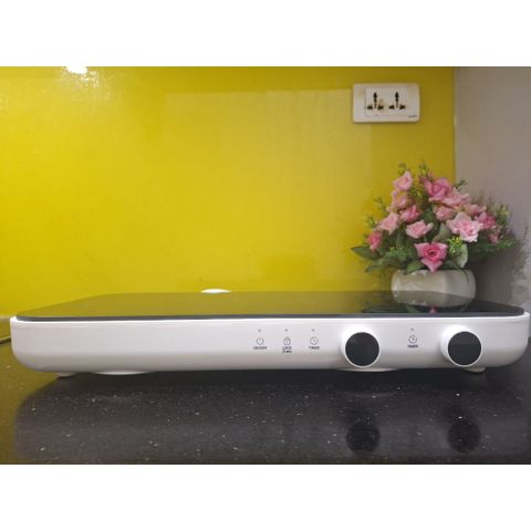Bếp Điện Từ Đôi LocknLock EJI326WHT - Mặt Kính Chống Nhiệt, Khóa An Toàn, Hẹn Giờ, Thiết Kế Nhỏ Gọn, Công Suất 2800W