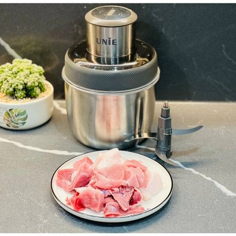 Máy Xay Thịt Inox 2 Cối 2,5L Unie UE-226 - Xay Thịt, Hành, Tỏi Nhanh Chóng, Hàng Chính Hãng, 4 Lưỡi Dao Sắc Bén