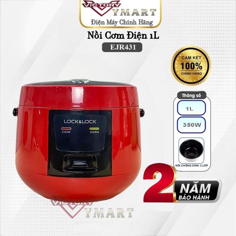 Nồi Cơm Điện LocknLock 1,2L EJR384IVY - Công Nghệ Thông Minh, 6 Chế Độ Nấu, Bảo Hành 2 Năm, Thiết Kế Hiện Đại