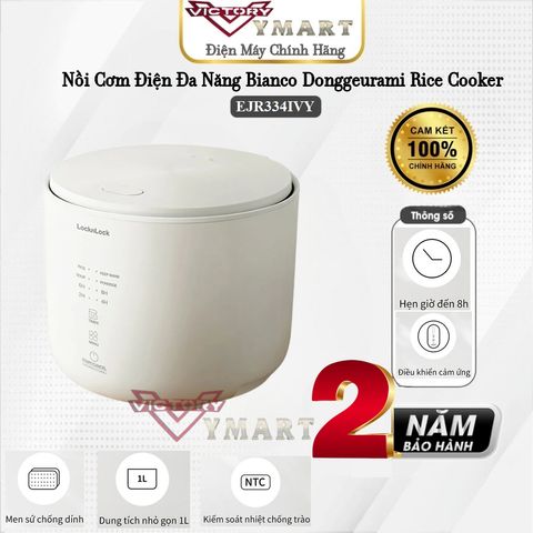 Nồi Cơm Điện LocknLock 1,2L EJR384IVY - Công Nghệ Thông Minh, 6 Chế Độ Nấu, Bảo Hành 2 Năm, Thiết Kế Hiện Đại