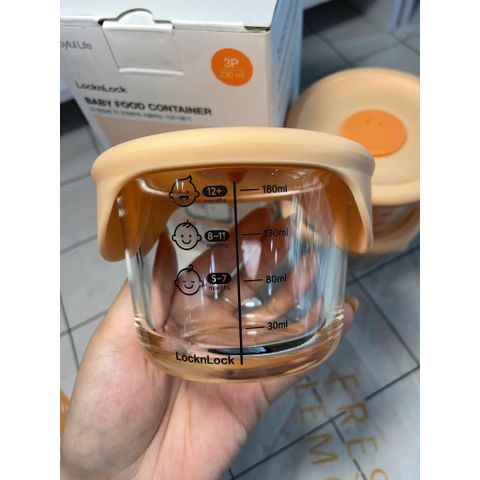 Set 3 Hộp Đựng Thực Phẩm Thủy Tinh LocknLock 230ml - Nắp Silicone Chịu Nhiệt, Lý Tưởng cho Ăn Dặm và Bảo Quản Thức Ăn