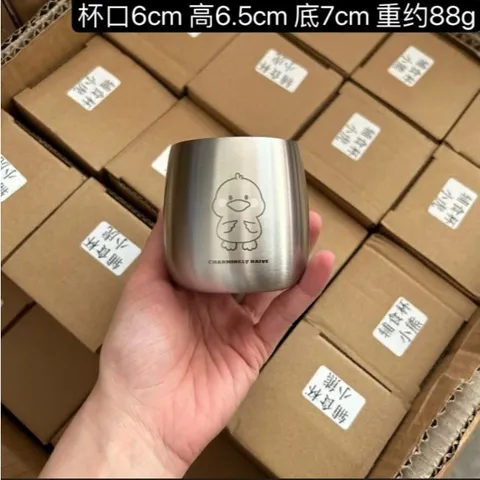 Cốc Inox 304 Mini 100ml KLE86 - Thiết Kế Hoạt Hình Dễ Thương, Chống Nóng Lạnh, An Toàn Cho Bé, Đồ Dùng Gia Đình