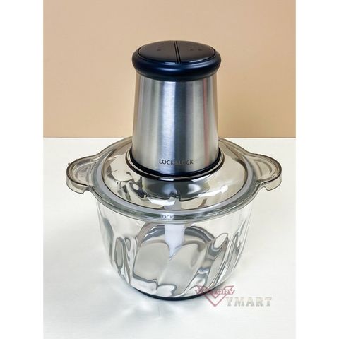 Máy Xay Thịt LocknLock Meat Chopper EJM186SLV - Cối Thủy Tinh 2.4L, Công Suất 400W, Thiết Kế Sang Trọng, Bảo Hành 2 Năm