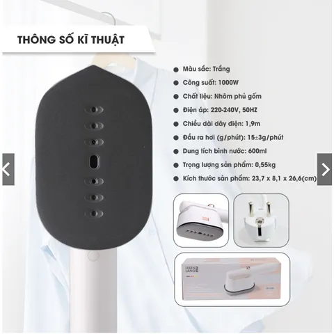 Bàn Là Hơi Nước Mini LEBENLANG LBL5285 Công Suất 1000W, Làm Nóng Trong 30s, Mặt Là Phủ Gốm - Hàng Chính Hãng