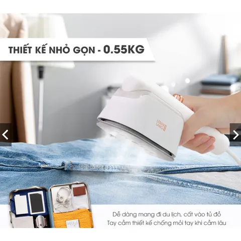 Bàn Là Hơi Nước Mini LEBENLANG LBL5285 Công Suất 1000W, Làm Nóng Trong 30s, Mặt Là Phủ Gốm - Hàng Chính Hãng