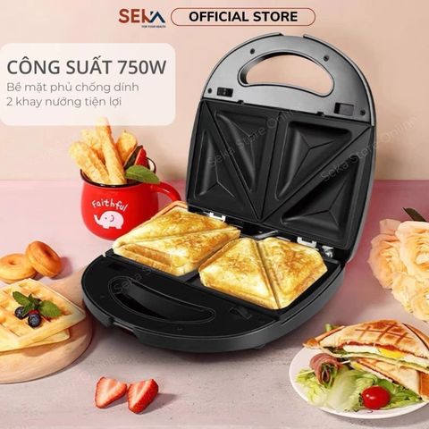 Máy Nướng Bánh Mì Sandwich SEKA SK-550 (SK550) Chống Dính 2 Mặt Tự Cảm Biến Nhiệt - Hàng Chính Hãng