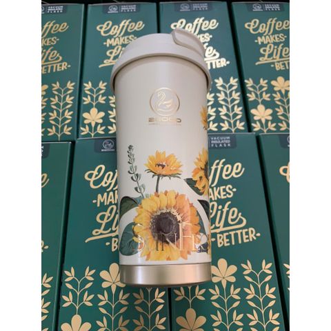 Cốc Giữ Nhiệt Inox 316 500ml 2GOOD C29 Họa Tiết Hoa Hướng Dương - Kèm Ống Hút Tiện Lợi, Hàng Chính Hãng