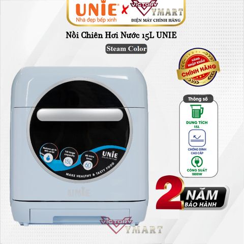Nồi Chiên Hơi Nước Cao Cấp Unie Steam Color 1800W, 15L, Công Nghệ Chiên Hấp 2in1, Điều Khiển Cảm Ưng - Chính Hãng