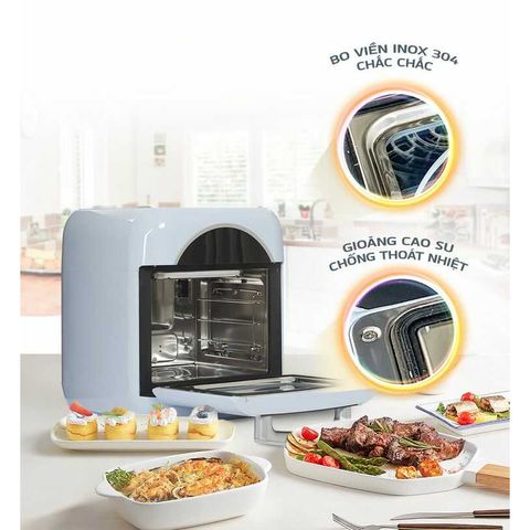Nồi Chiên Hơi Nước Cao Cấp Unie Steam Color 1800W, 15L, Công Nghệ Chiên Hấp 2in1, Điều Khiển Cảm Ưng - Chính Hãng