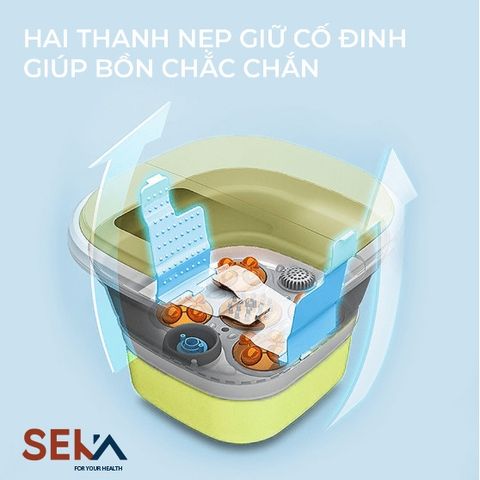 Bồn Ngâm Chân Massage Gấp Gọn SEKA  SK195 (SK-195) Con Lăn Tự Động Làm Nóng, Sục Khí - Chính Hãng