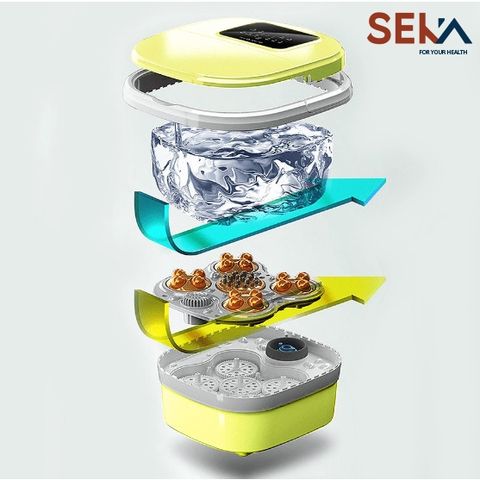 Bồn Ngâm Chân Massage Gấp Gọn SEKA  SK195 (SK-195) Con Lăn Tự Động Làm Nóng, Sục Khí - Chính Hãng