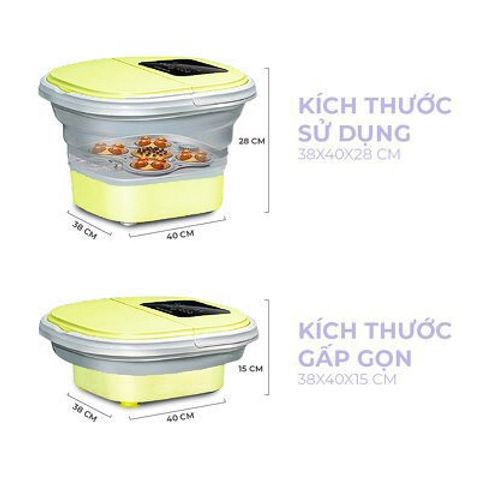 Bồn Ngâm Chân Massage Gấp Gọn SEKA  SK195 (SK-195) Con Lăn Tự Động Làm Nóng, Sục Khí - Chính Hãng