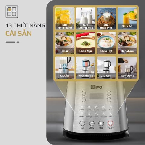 Máy Làm Sữa Hạt OLIVO X20 PLUS Phiên Bản Mới - Tạm Dừng Thông Minh - Vệ Sinh Khử Khuẩn - Chính Hãng