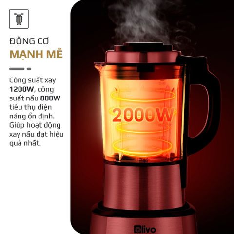 Máy Làm Sữa Hạt OLIVO X20 PLUS Phiên Bản Mới - Tạm Dừng Thông Minh - Vệ Sinh Khử Khuẩn - Chính Hãng