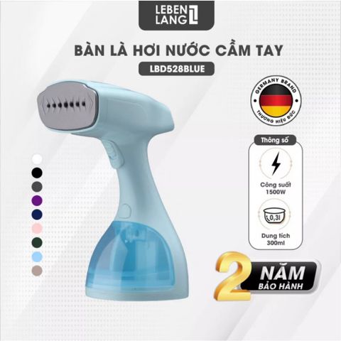 Bàn Là Hơi Nước Cầm Tay LEBENLANG LBD528BLUE Công Suất 1500W - 300ML, Bảo Hành 24 tháng Chính Hãng