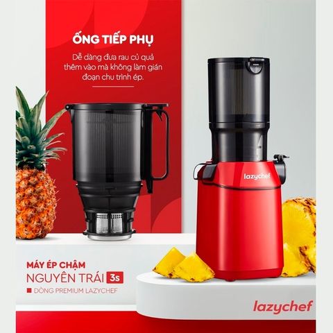Máy Ép Chậm Nguyên Quả Lazychef 3S LC04ME Premium 200W - Máy Ép Trái Cây, Làm Kem Tươi, Thiết Kế Tiện Lợi và Hiệu Quả Cao