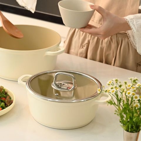 Bộ Nồi Chảo 5 Món Chống Dính Phủ Gốm Xtrema Haatz Hàn Quốc - Bảo Hành 2 Năm, An Toàn Sức Khỏe, Dễ Dàng Vệ Sinh