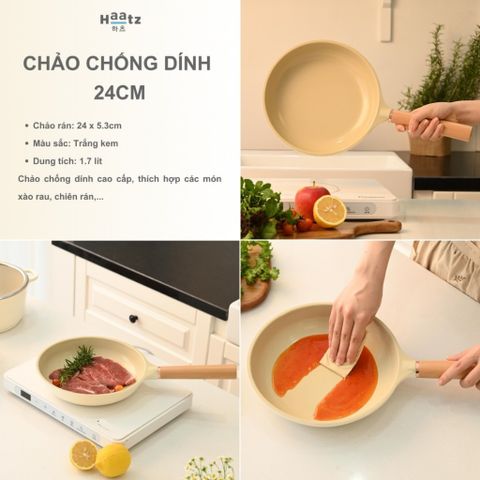 Bộ Nồi Chảo 5 Món Chống Dính Phủ Gốm Xtrema Haatz Hàn Quốc - Bảo Hành 2 Năm, An Toàn Sức Khỏe, Dễ Dàng Vệ Sinh